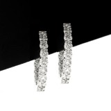 3.66 Cts. 18k White Gold All The Way Around Diamond Hoop Earrings 3.66 Cts. 18k White Gold All The Way Around Diamond Hoop Earrings